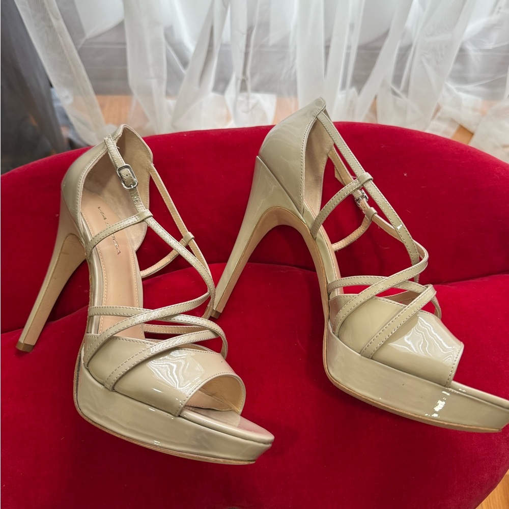 Via Spiga Beige Strappy Heels